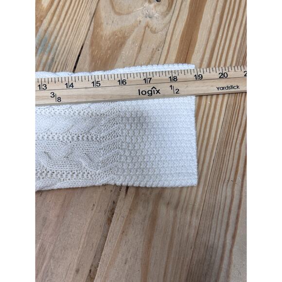 Croft & Barrow Ivory Cable Knit Open Front Cardigan Sweater Long Sleeve Size M - Picture 6 of 8